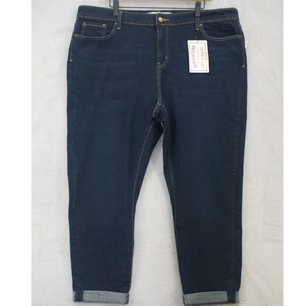 Levi Strauss Signature Gold Womens 24 W37 Mid Rise Slim Boyfriend Jeans NWT